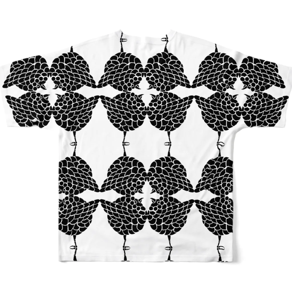 kusuda_subrowのいっぱいサブロウ黒 All-Over Print T-Shirt :back