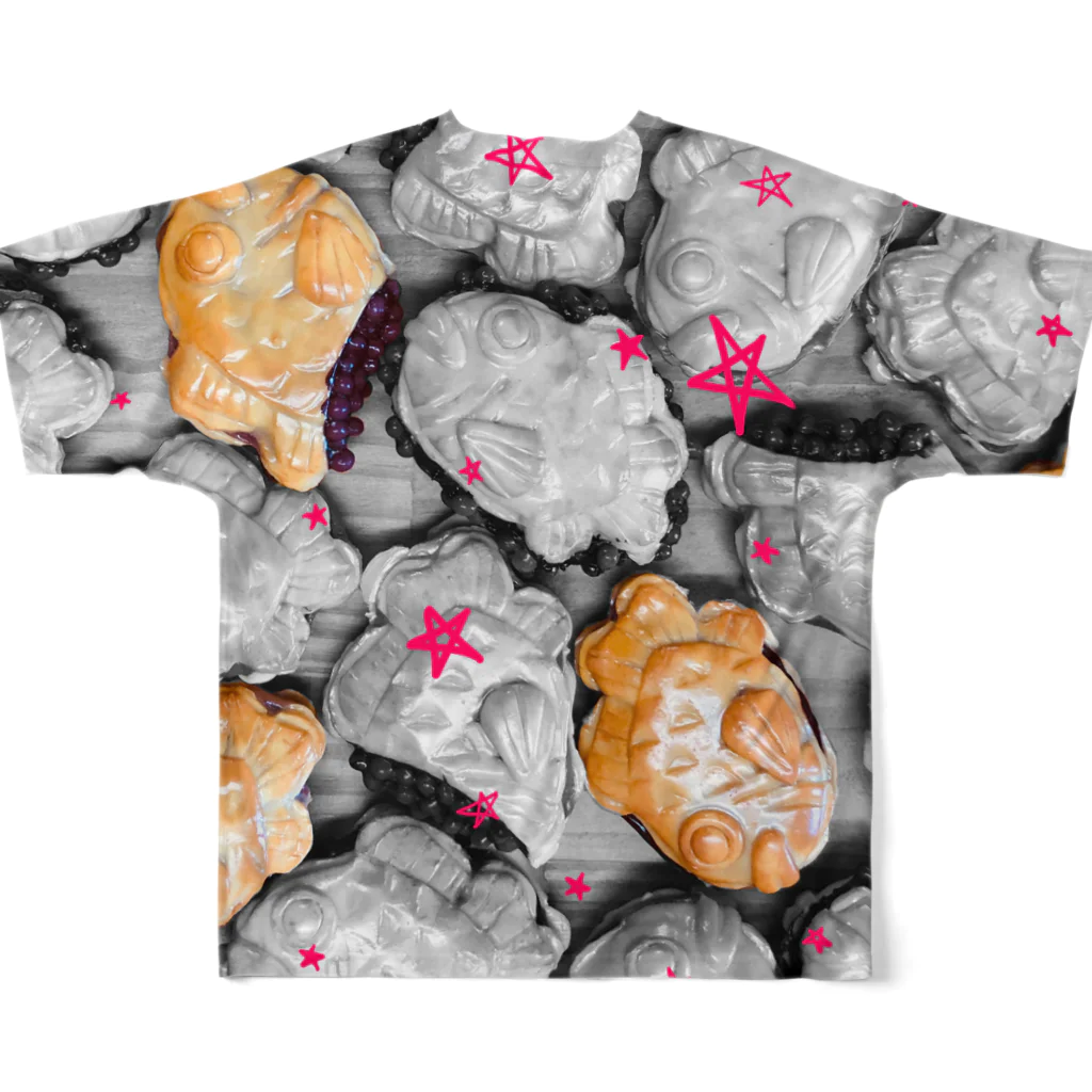 まるこの鯛焼きだらけ All-Over Print T-Shirt :back