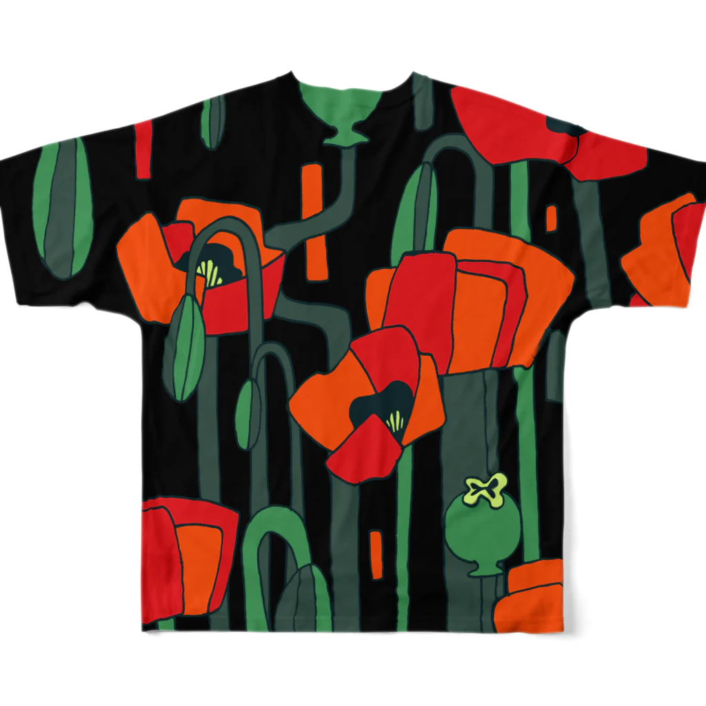 黒箱のPoppy All-Over Print T-Shirt :back