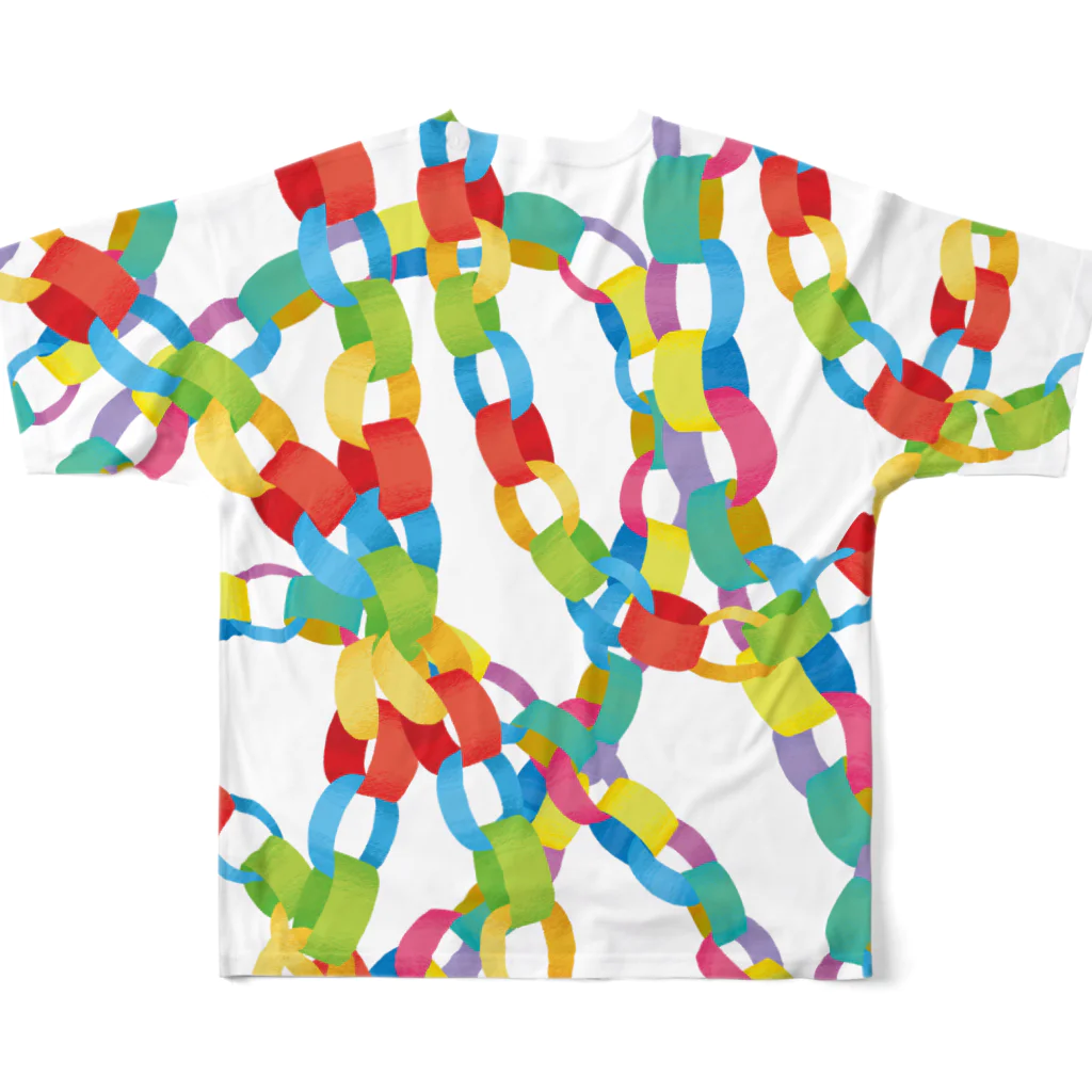 utanogoodsのpaper chain フルグラフィックTシャツの背面