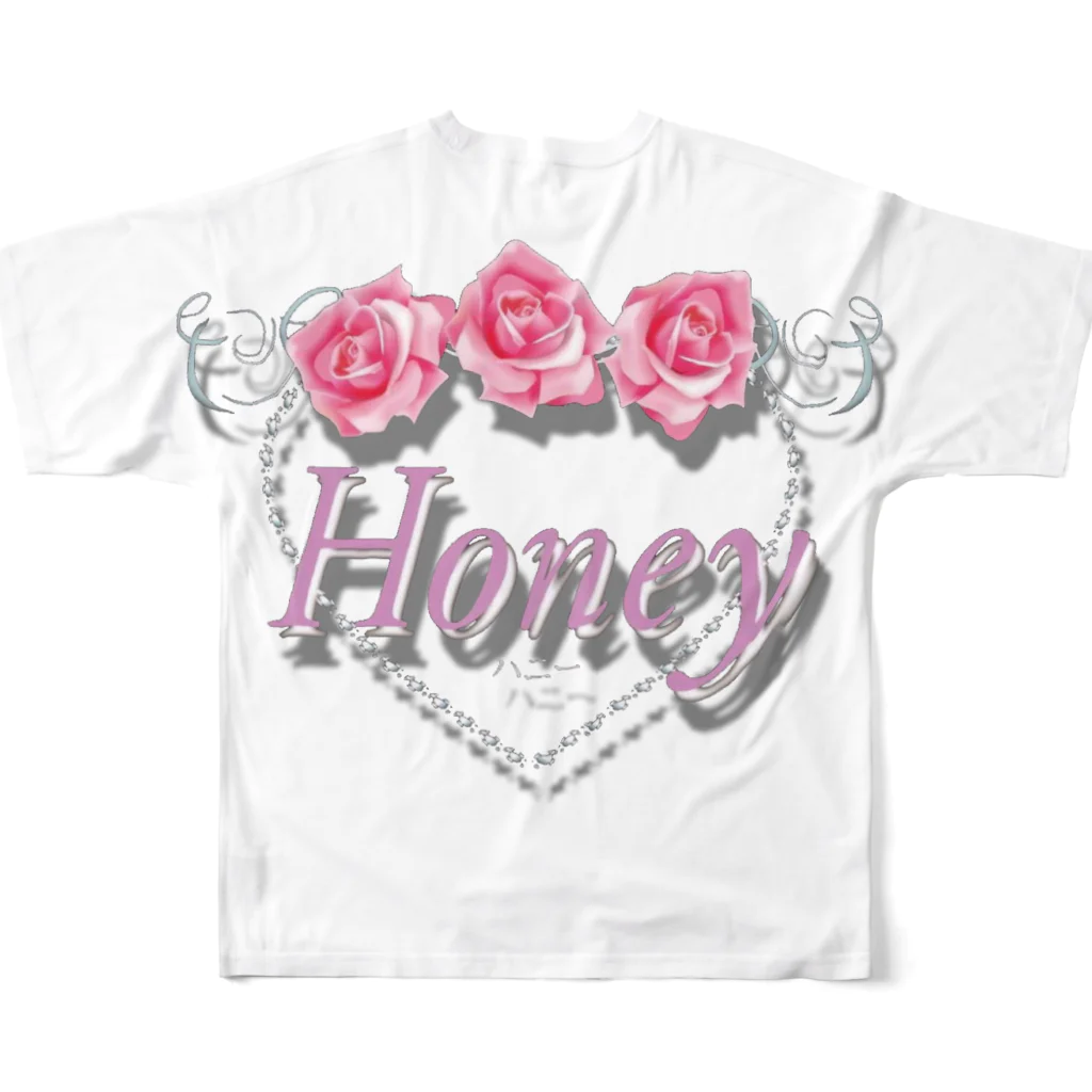 Honey～愛犬バカ～のHoney定番ロゴ All-Over Print T-Shirt :back