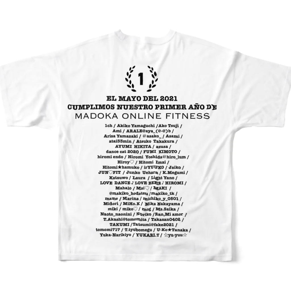 mdkBsAsのサークル1周年記念Tシャツ　プリント大【サークルメンバー様向け】  All-Over Print T-Shirt :back