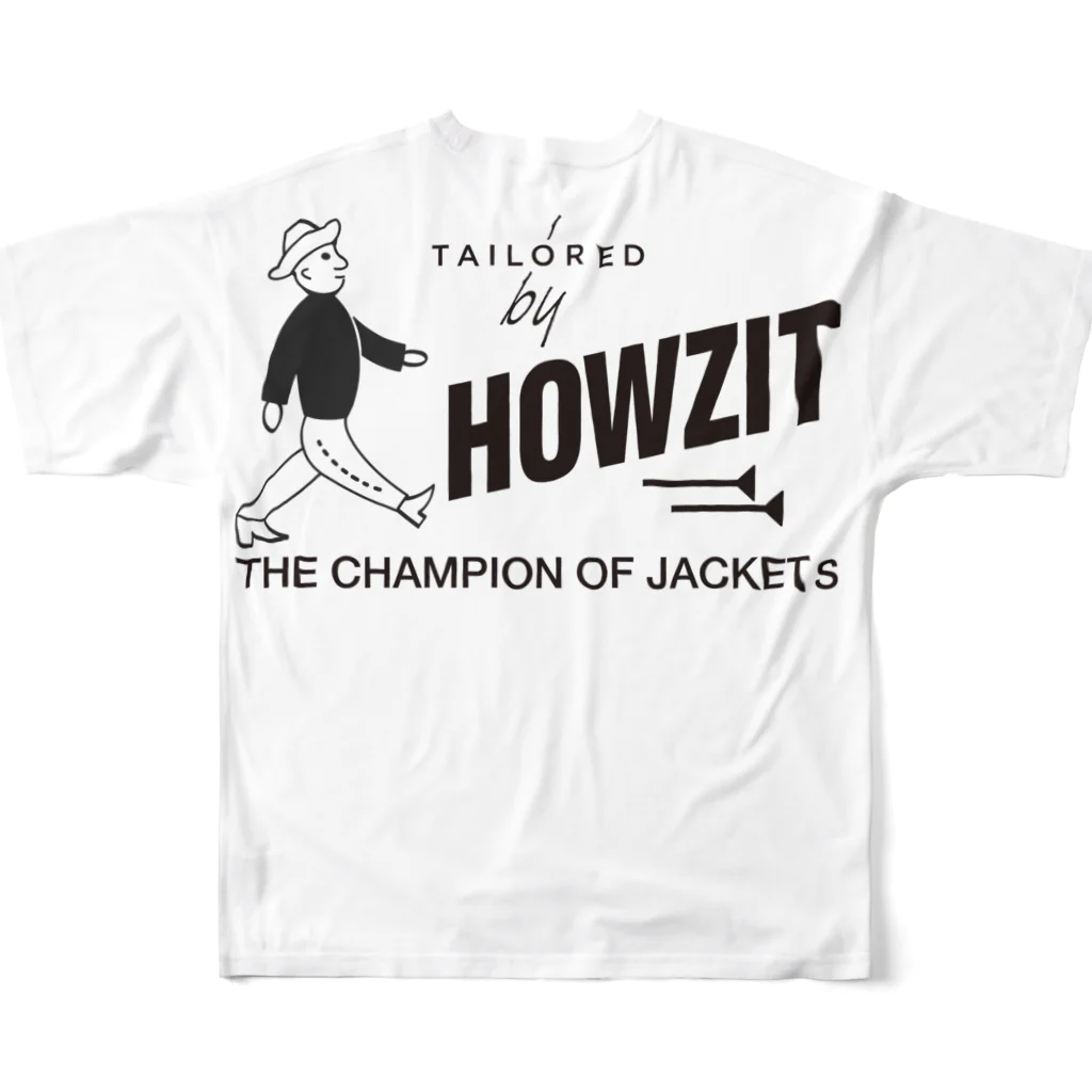 SAUNA SHIKANTAZA clubのHOWZIT T フルグラフィックTシャツの背面