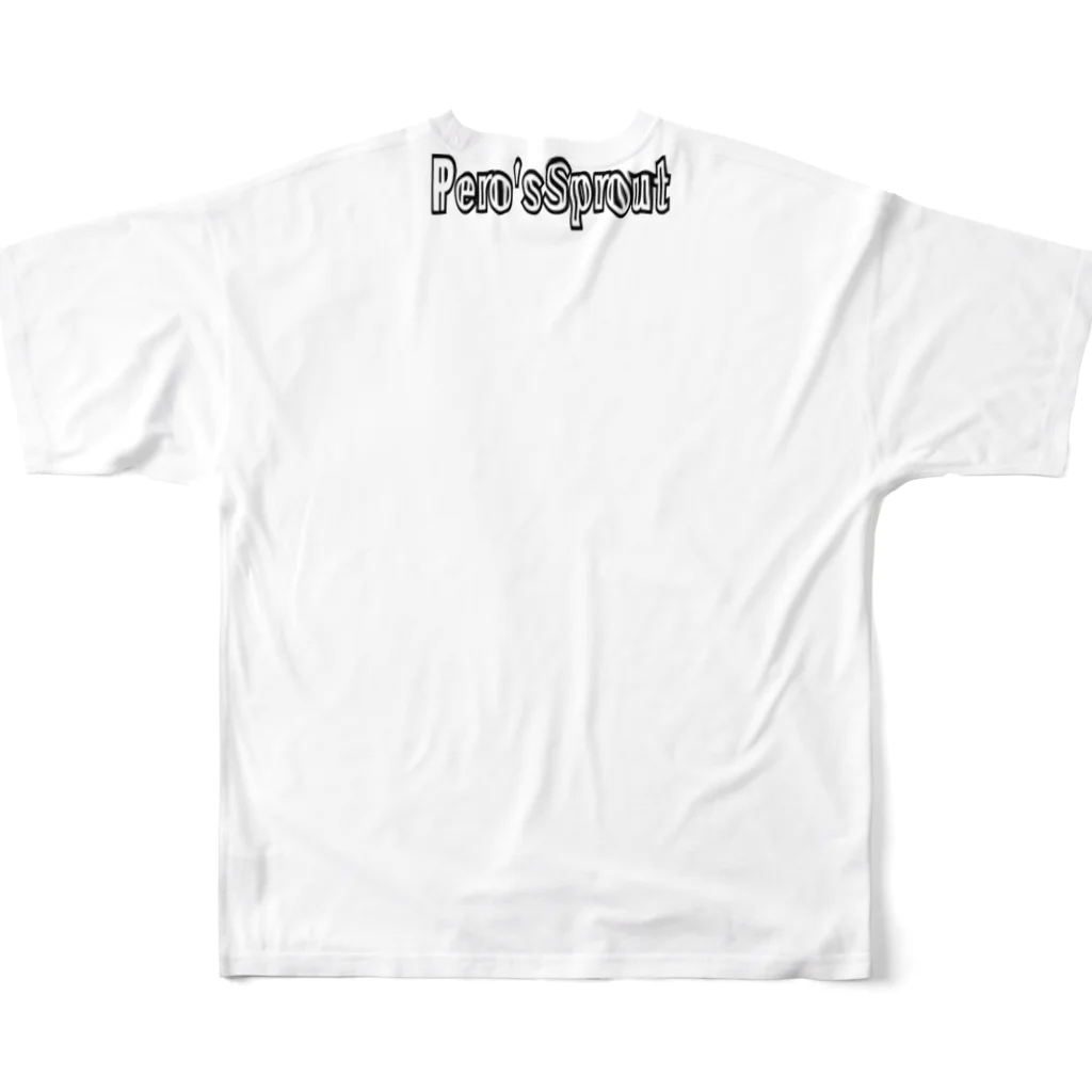 Pero'sSprout(ペロの芽)のPGロゴ入り All-Over Print T-Shirt :back