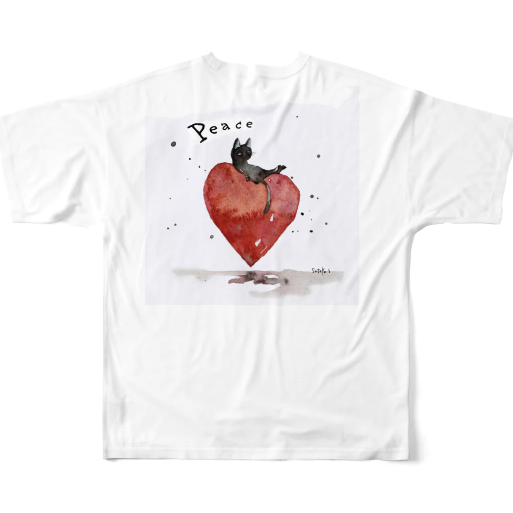 okotasのPeace cat フルグラフィックTシャツの背面