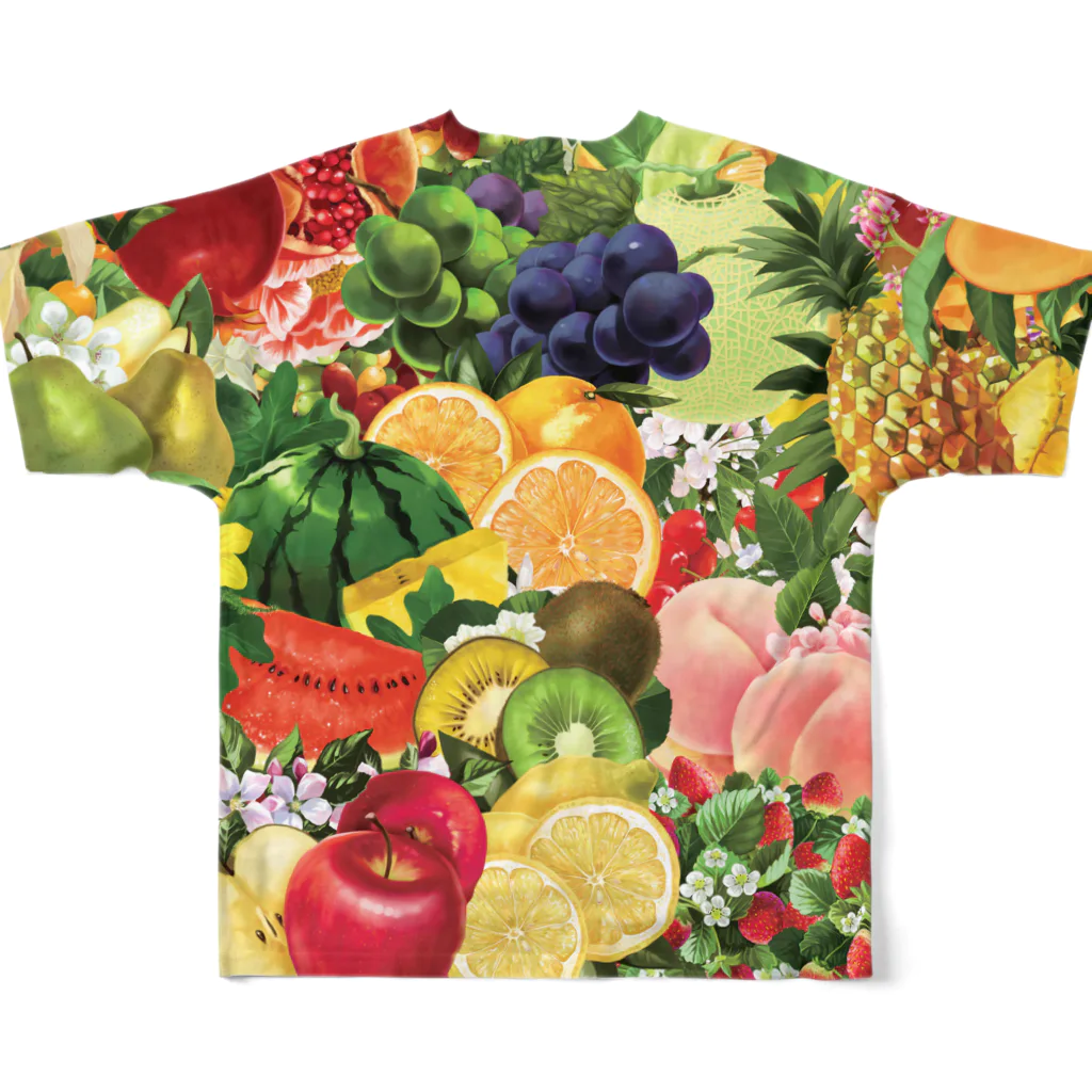 カワウソとフルーツの【forseasons】フルーツ盛り合わせ All-Over Print T-Shirt :back