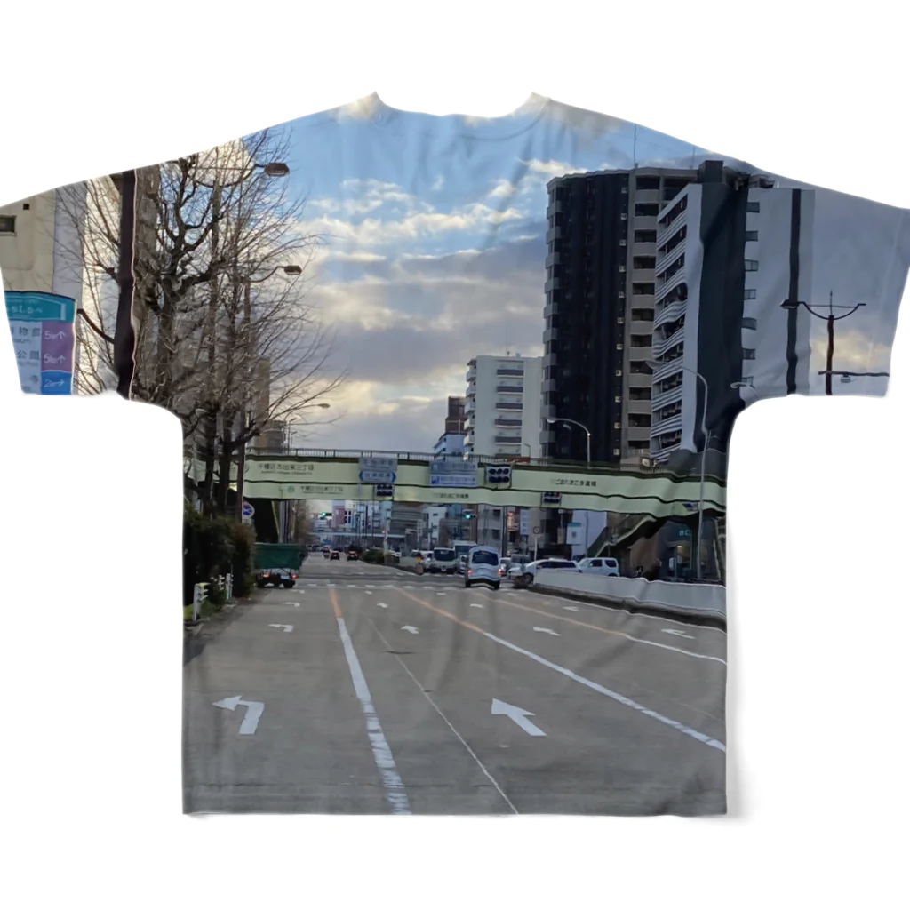 久野ཀ྄ོ聡の千種公園ー！！！紅葉の高揚！ All-Over Print T-Shirt :back