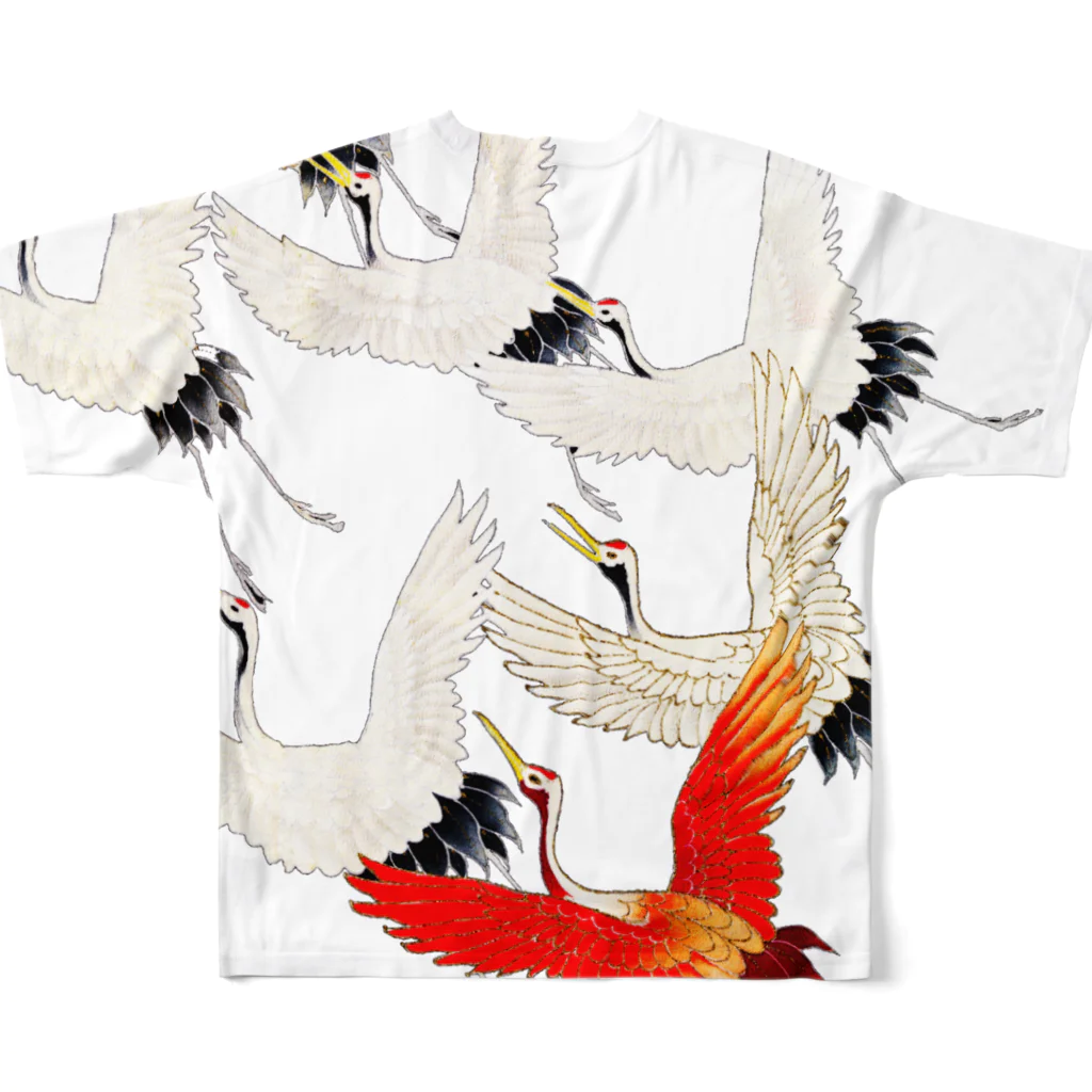 Japon mignonの鶴 フルグラフィックTシャツの背面