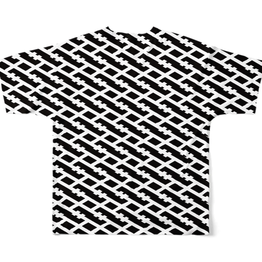 ＩＯＳＴのIOST[S]格子 WH/BK All-Over Print T-Shirt :back