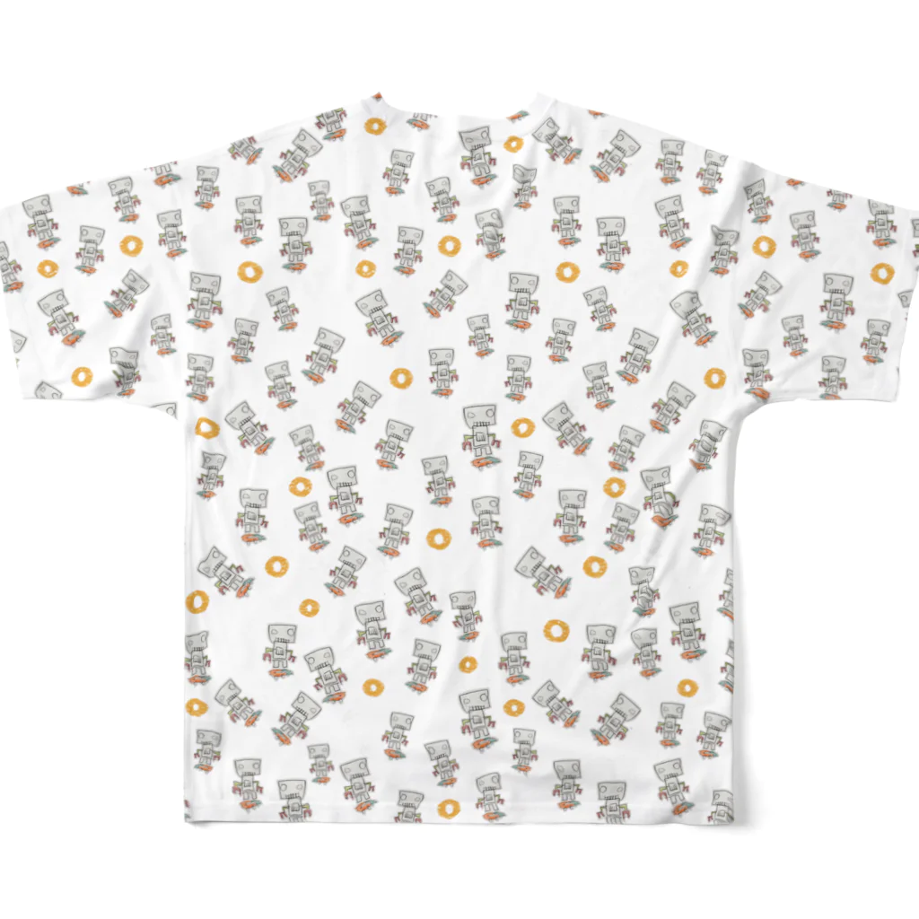 Flamboyantのいっぱいロボットくん All-Over Print T-Shirt :back