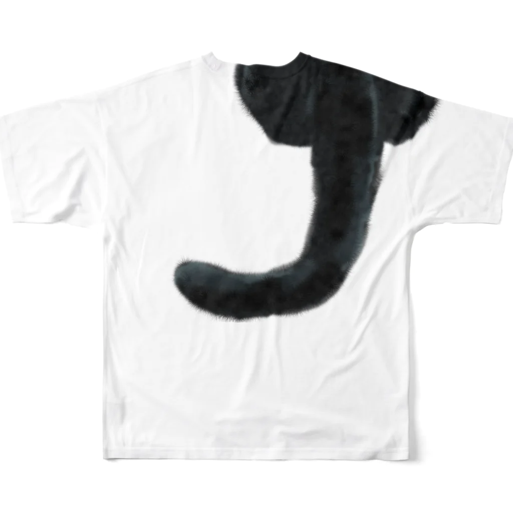 猫とやっし～ぃのアレコレの黒猫（改） All-Over Print T-Shirt :back