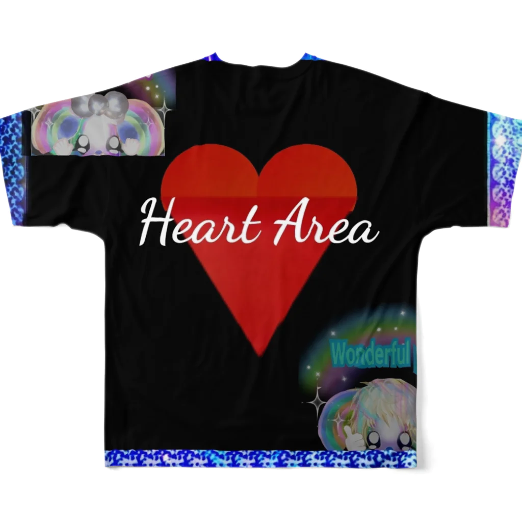 みっぴーの🎀新商品🎀ハートの大きさTシャツ💖✨Heart area(ハートエリア) All-Over Print T-Shirt :back