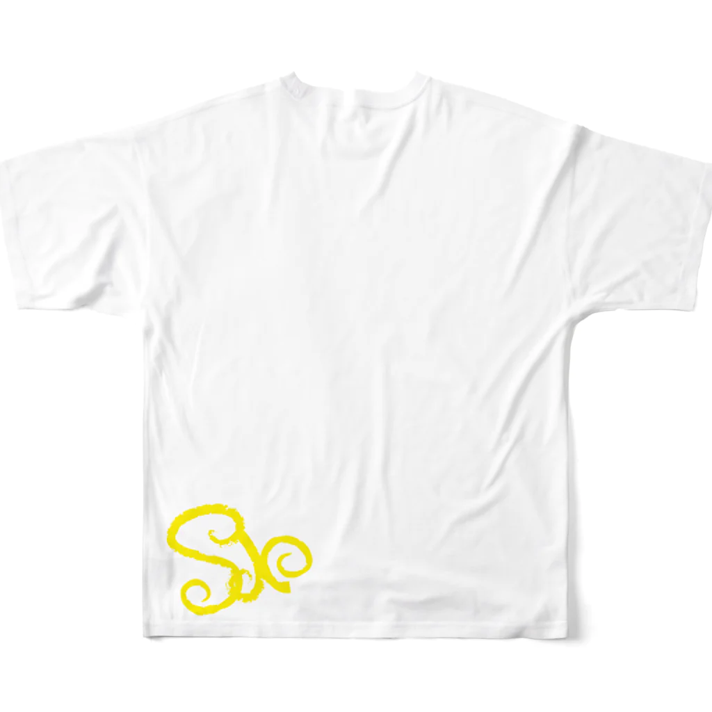 coyukiの雪だるまん黄 フルグラフィックTシャツの背面