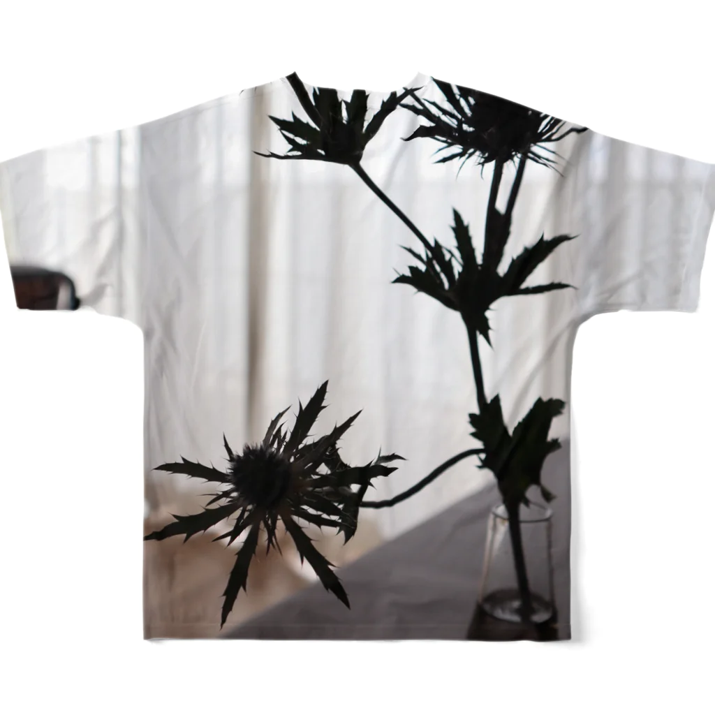 なめらかの食卓の花 フルグラフィックTシャツの背面