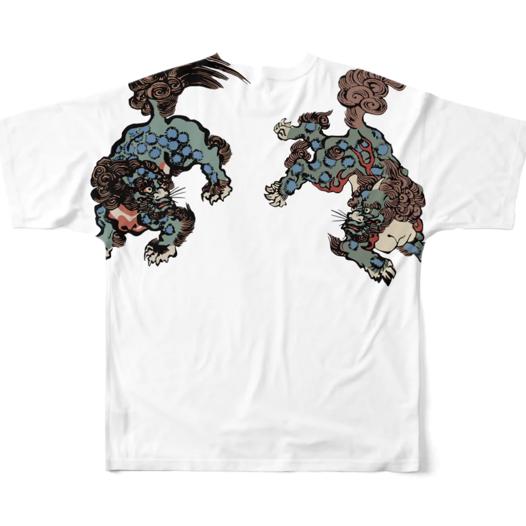 kumakumaの唐獅子 フルグラフィックTシャツの背面