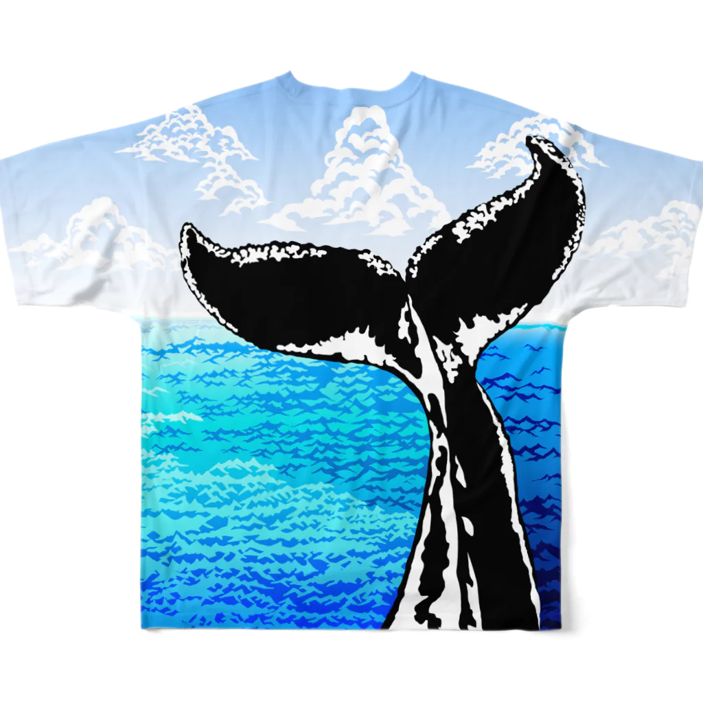 SeaYouTuberoseのWhale tail (Sea) All-Over Print T-Shirt :back