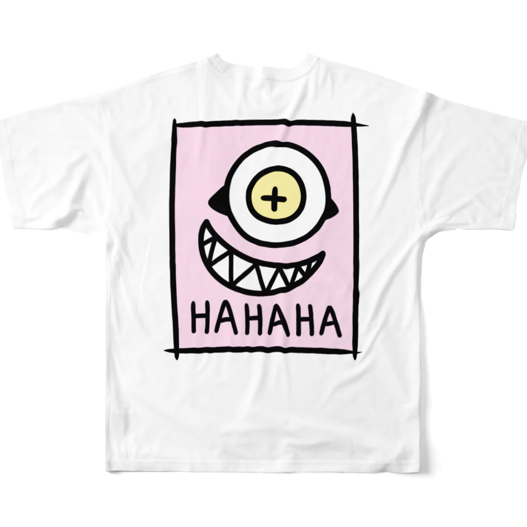 ラウロの店のヒトツメHAHA フルグラフィックTシャツの背面