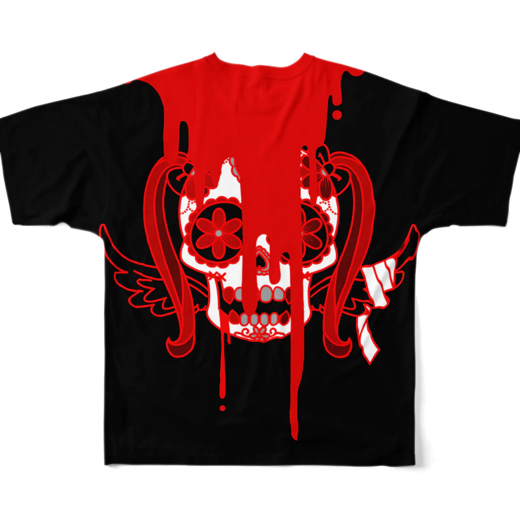 Rotten Lil Cherryの血塗れツインテールシュガースカル All-Over Print T-Shirt :back