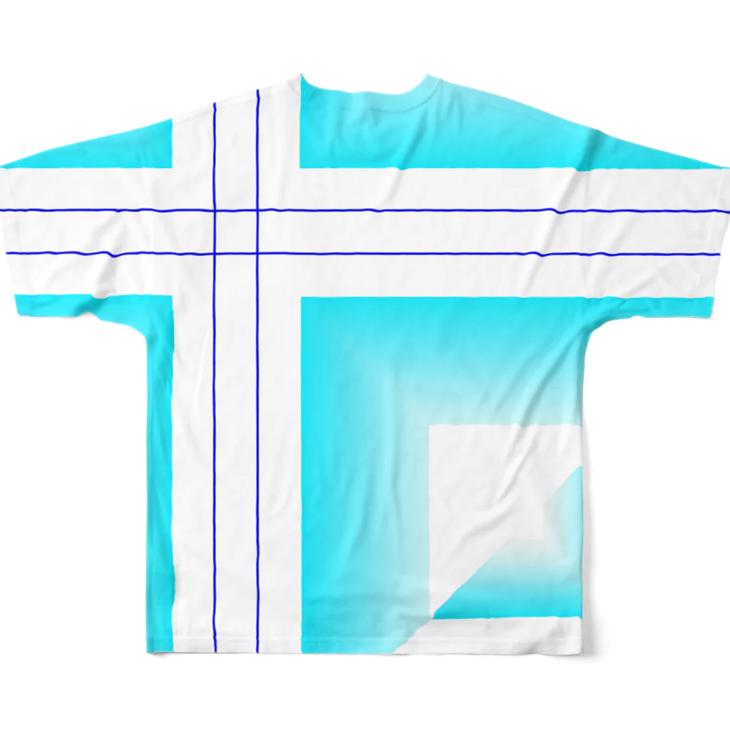 sevenoverlineのcrossroad -icecolor- All-Over Print T-Shirt :back