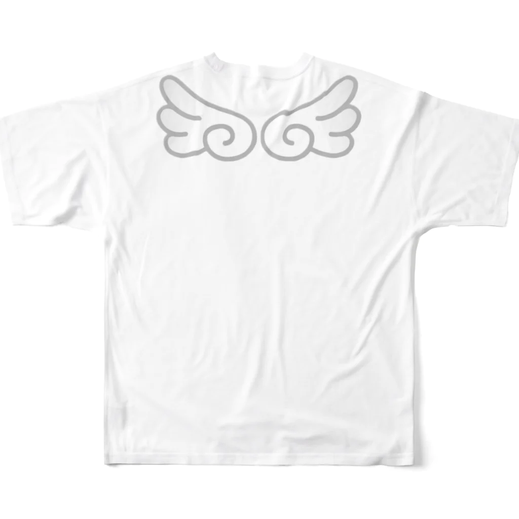 てんしの洋服屋さん🤍💍のてんしの洋服(♡纏)ほちゃねこ All-Over Print T-Shirt :back