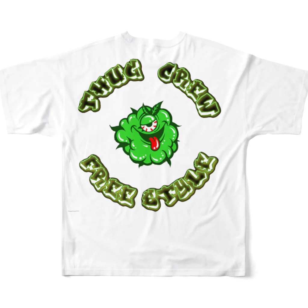 タツ🐲のフリスタ フルグラフィックTシャツの背面