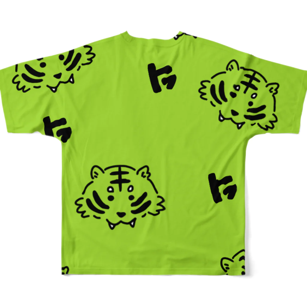 SUMOMOMOのトラくん緑 フルグラフィックTシャツの背面