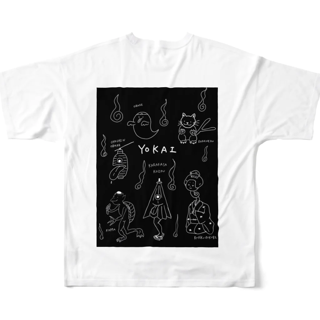 SUMOMOMOの妖怪大集合 All-Over Print T-Shirt :back