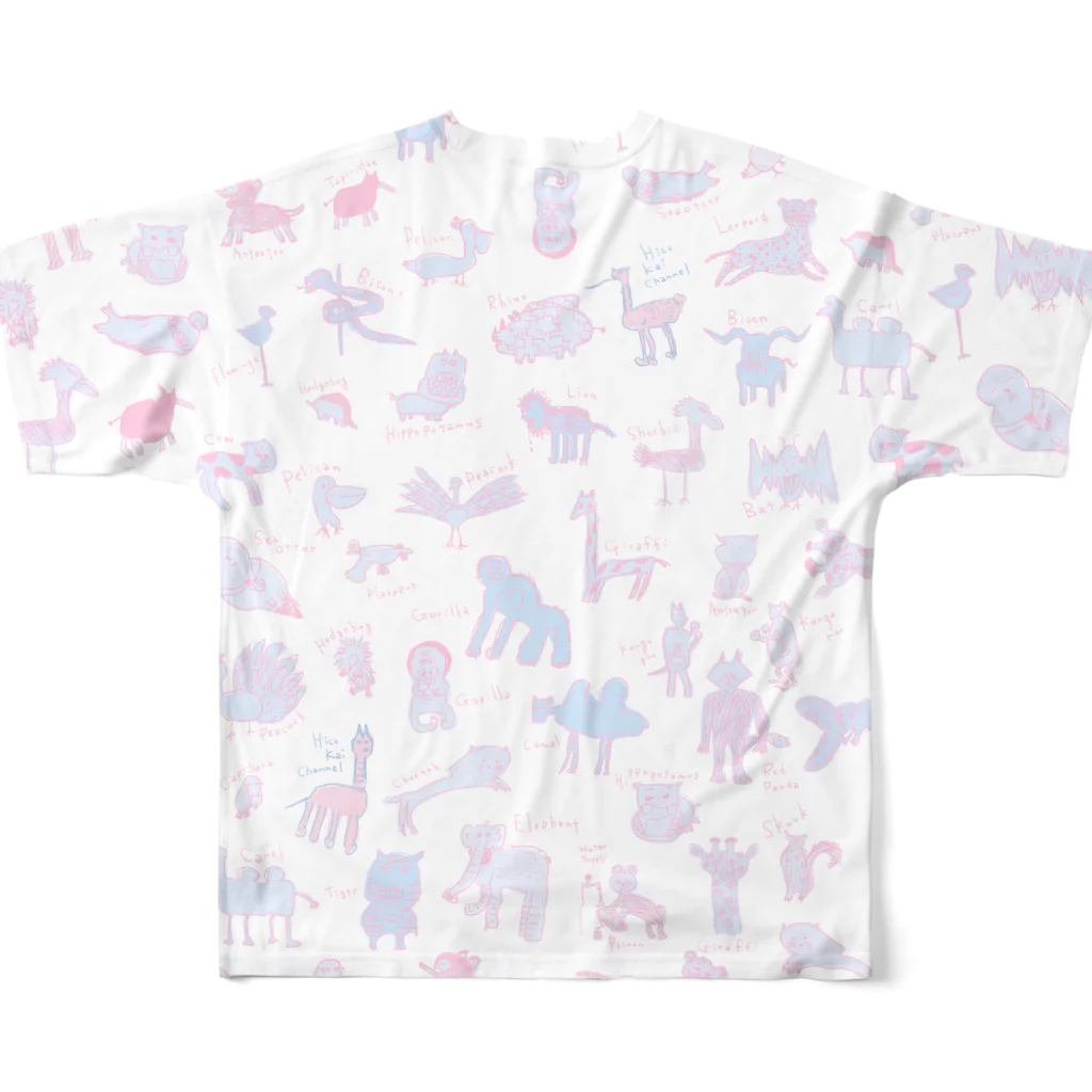 ひこ界ちゃんねるのぱすてる All-Over Print T-Shirt :back