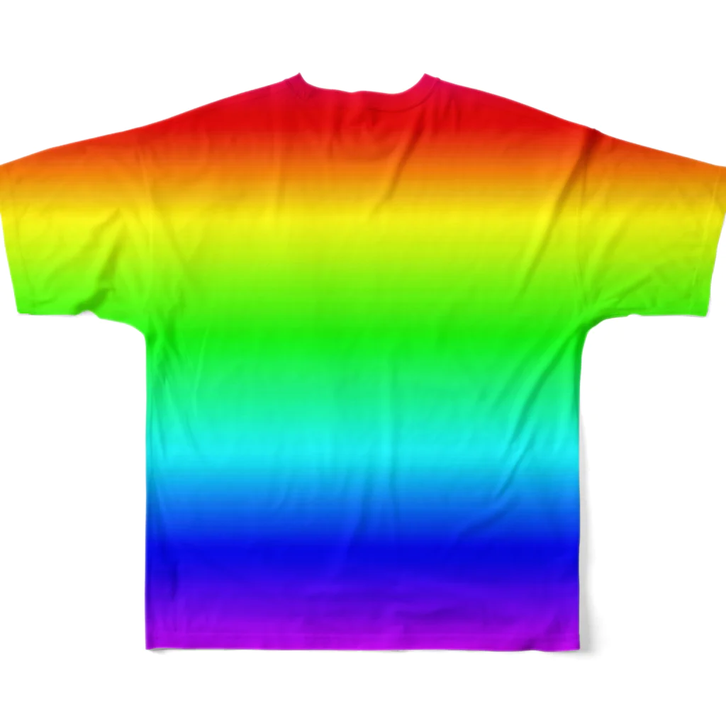 FWKキラメキ🌈の全面レインボーグラデーションTシャツ フルグラフィックTシャツの背面