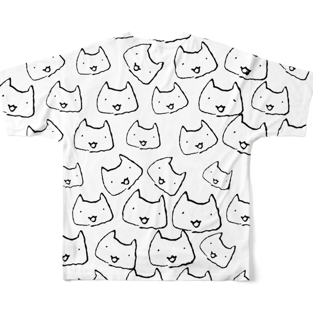 山形催し物カレンダー直売所の猫大明神まみれ All-Over Print T-Shirt :back