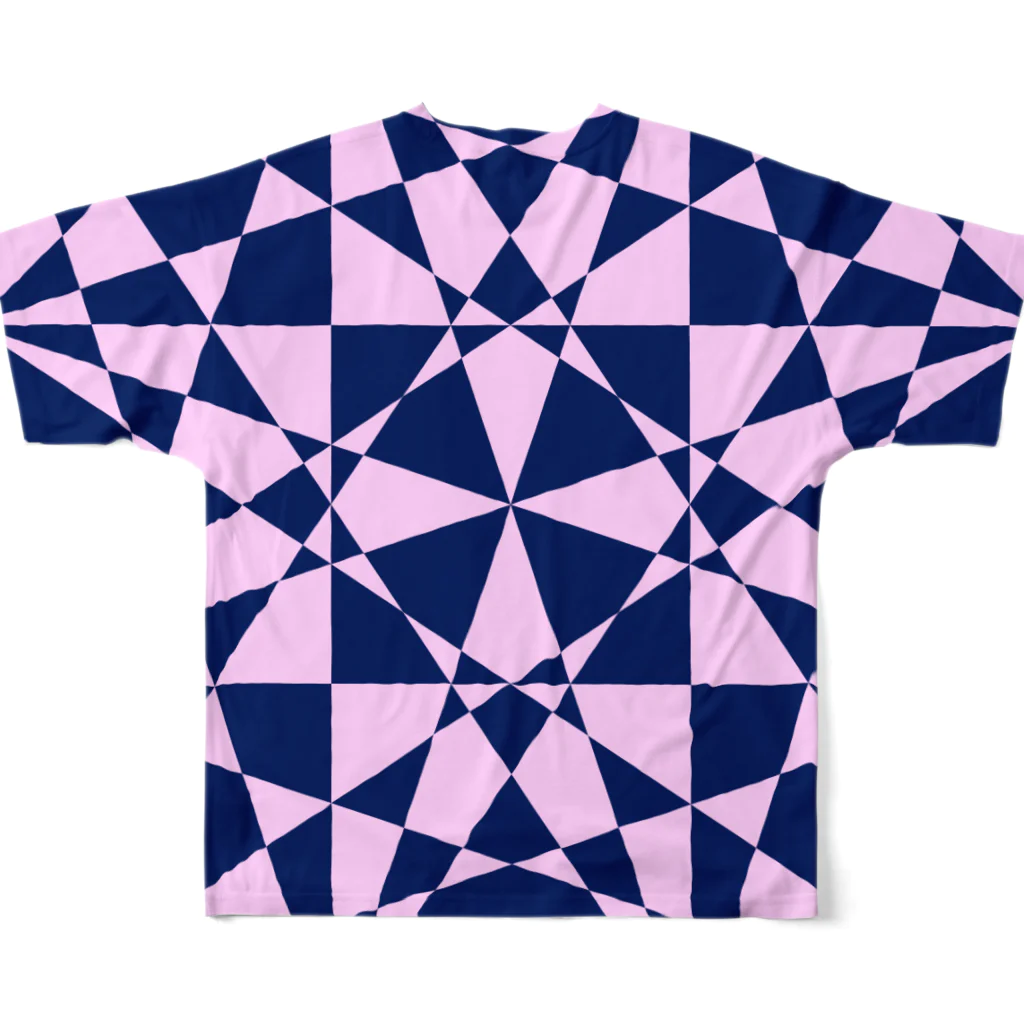 黒塚アキラの模様（青+ピンク+チェック） All-Over Print T-Shirt :back