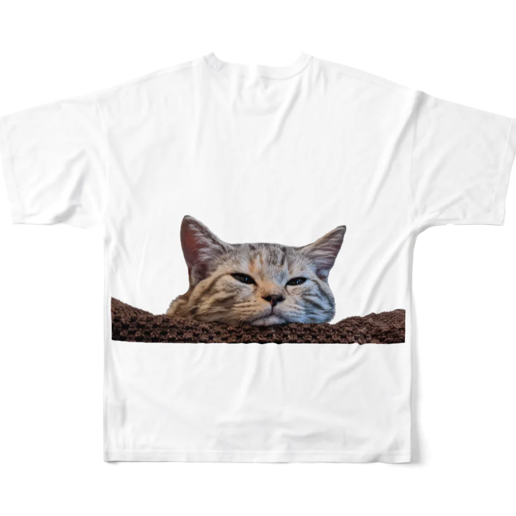 m_eggの#1 cat. All-Over Print T-Shirt :back