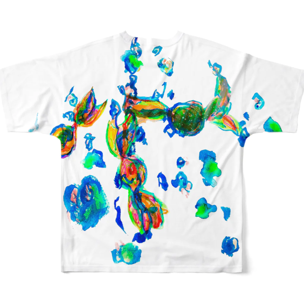 Hibiscus BLUE’sのdroppin’ キャンディー　ウォーター フルグラフィックTシャツの背面