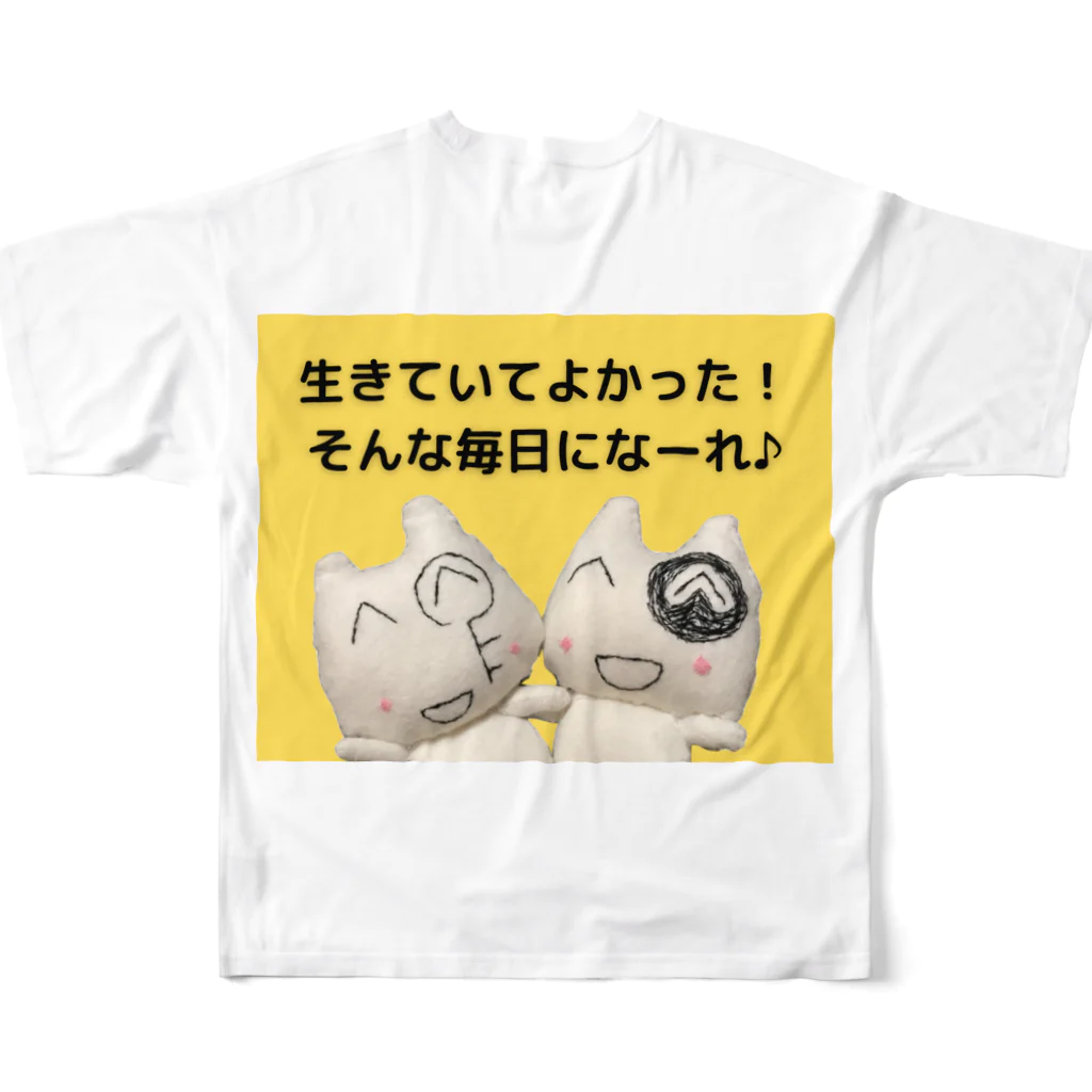 ナタリン工房の仲良しにゃたりん フルグラフィックTシャツの背面