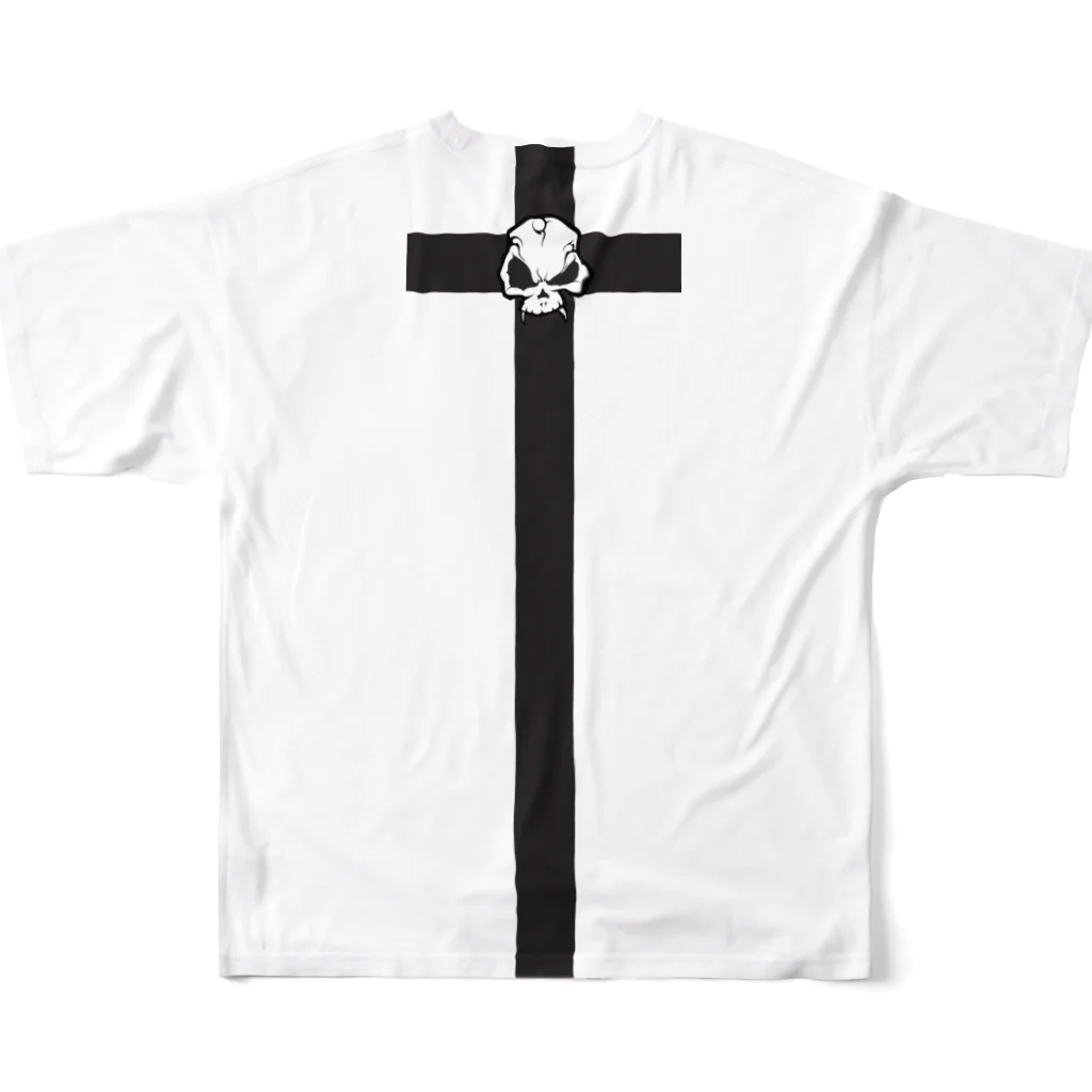 stoneheartsのクロススカル　フルグラフィックTシャツ1 フルグラフィックTシャツの背面