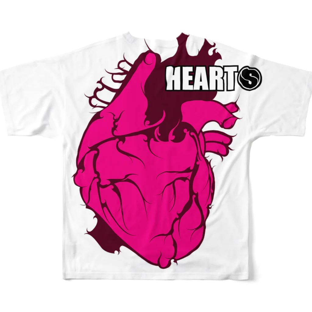 stoneheartsの心臓トライバル　フルグラフィックTシャツ フルグラフィックTシャツの背面