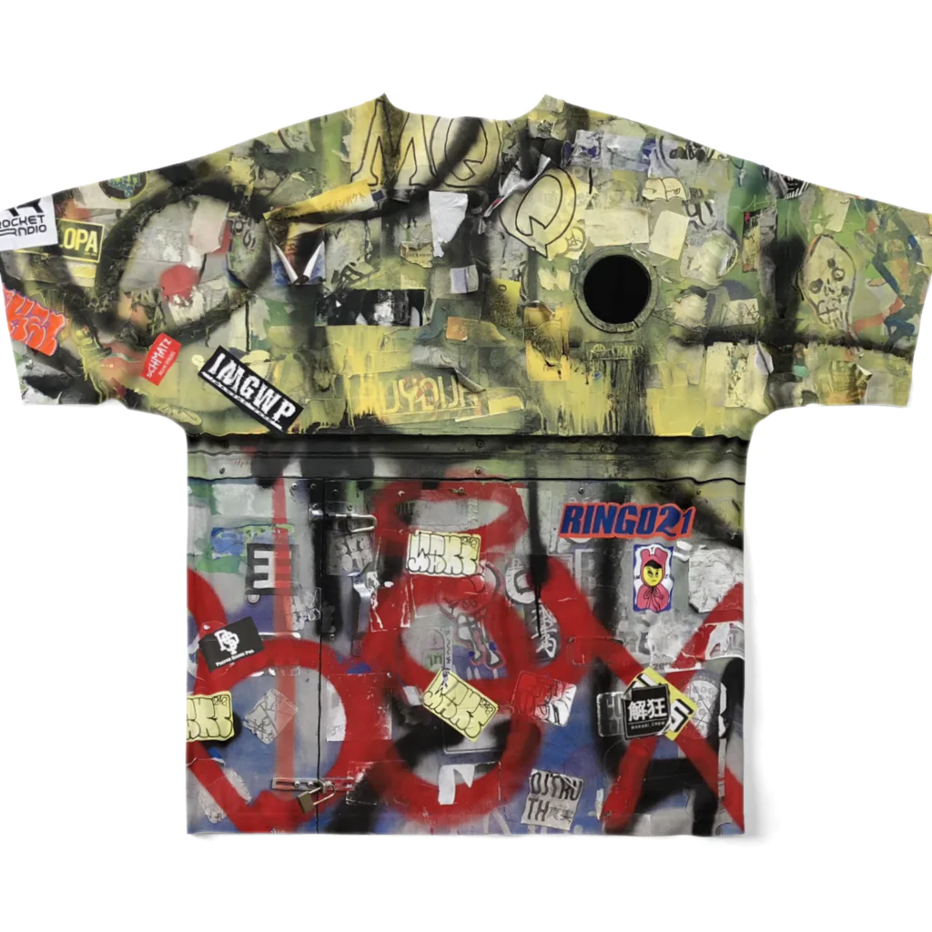 TOKYO STREET STICKERSのグラフィティ#2 All-Over Print T-Shirt :back