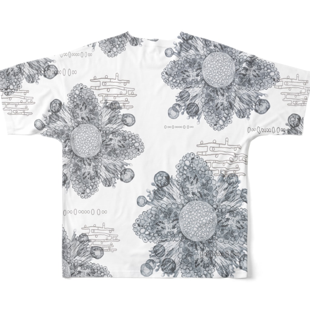 うずまきモンスターの細胞の宇宙の花#001 All-Over Print T-Shirt :back