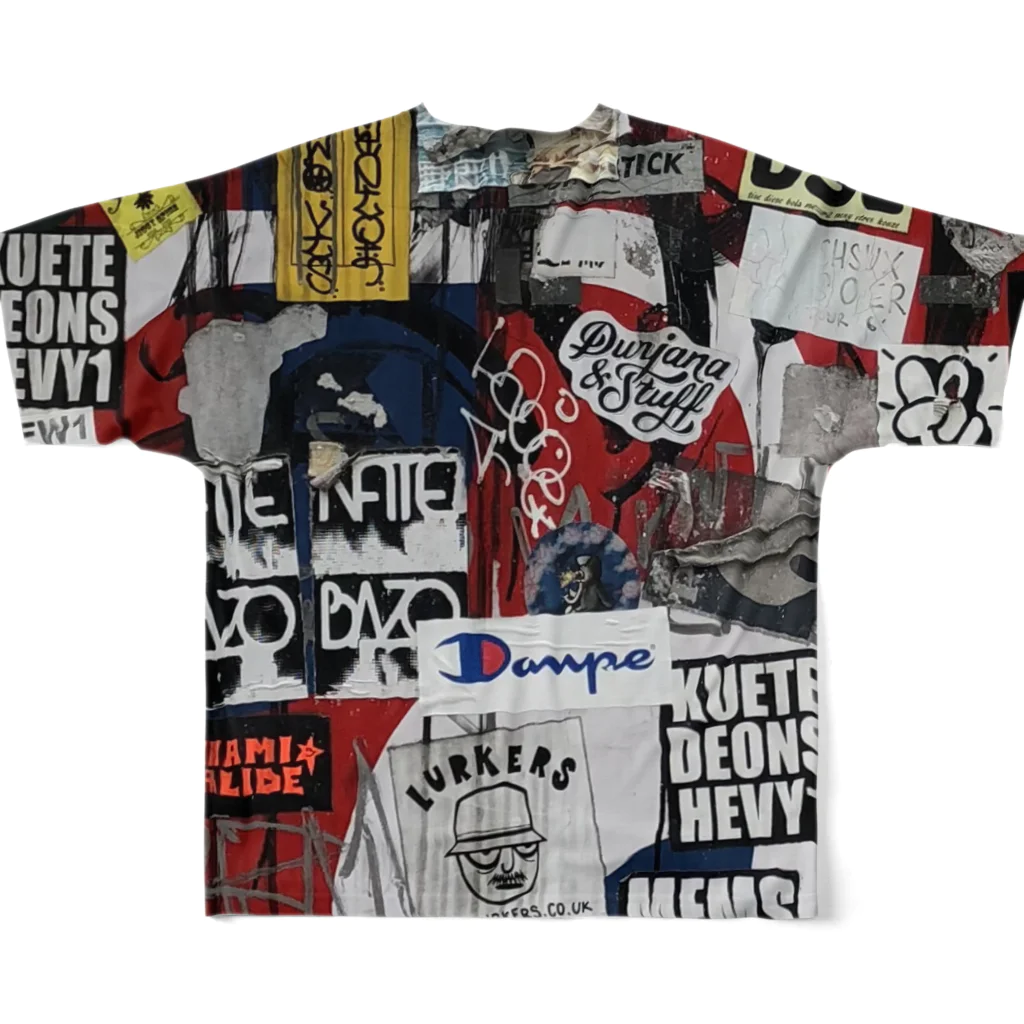 TOKYO STREET STICKERSのグラフィティ#9 All-Over Print T-Shirt :back