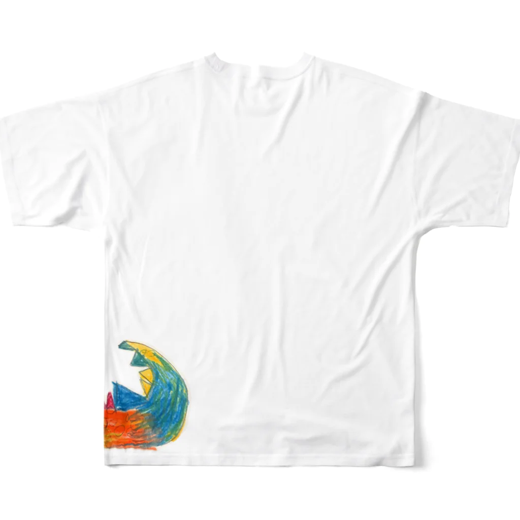 かいじゅうのおもちゃばこのオリビアと麦わら帽子 All-Over Print T-Shirt :back