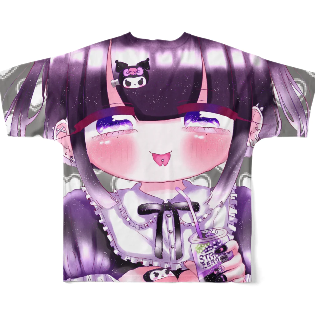 思議乃໒꒱のざ〜〜こ🖤 フルグラフィックTシャツの背面