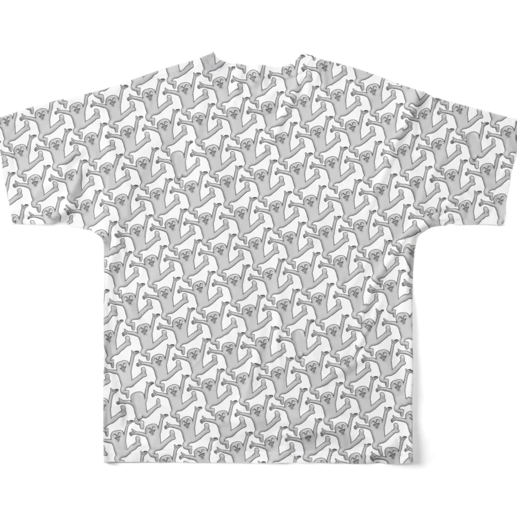 永井佳奈子のモノクロのおどり格子 フルグラフィックTシャツの背面
