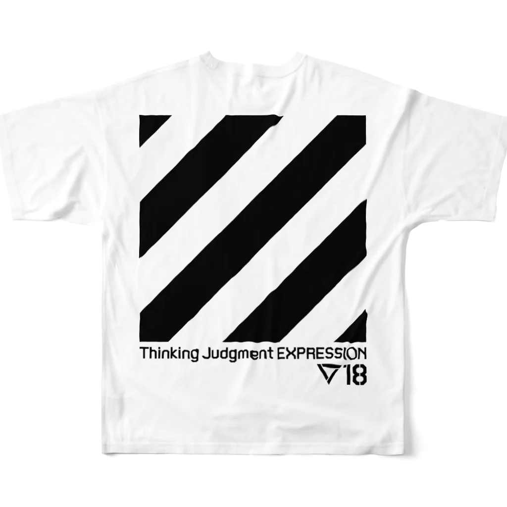 INA GraphicのThinking Judgment Expression フルグラフィックTシャツの背面