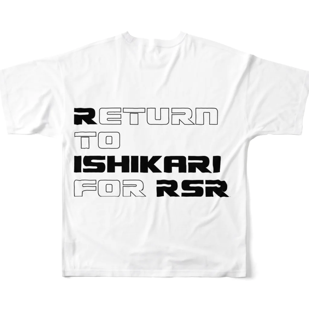 Shop GHPのRETURN TO OTARU & ISHIKARI フルグラフィックTシャツの背面