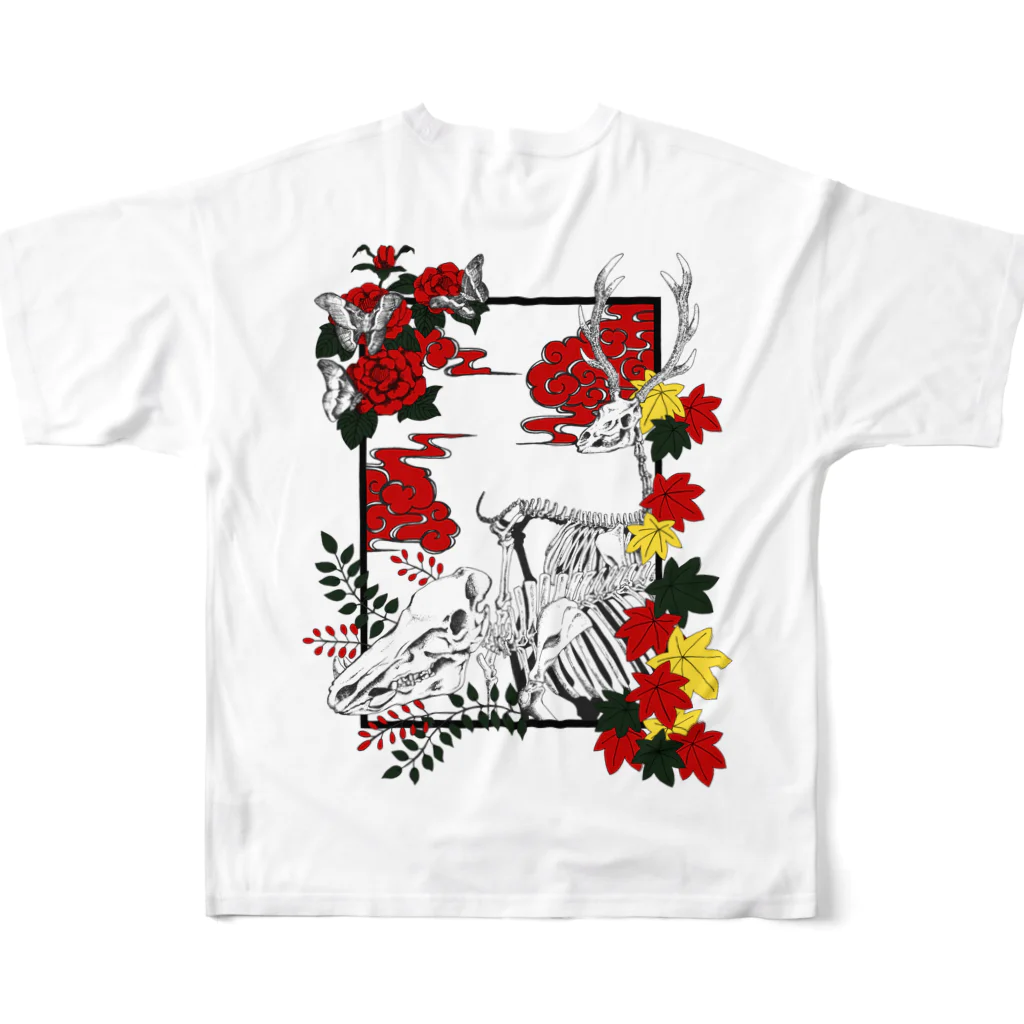 Jano'sの猪鹿蝶 ｢亡｣   All-Over Print T-Shirt :back