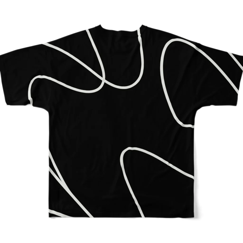 ﾄﾙｺﾞﾚのイヤホン　ドローイング All-Over Print T-Shirt :back