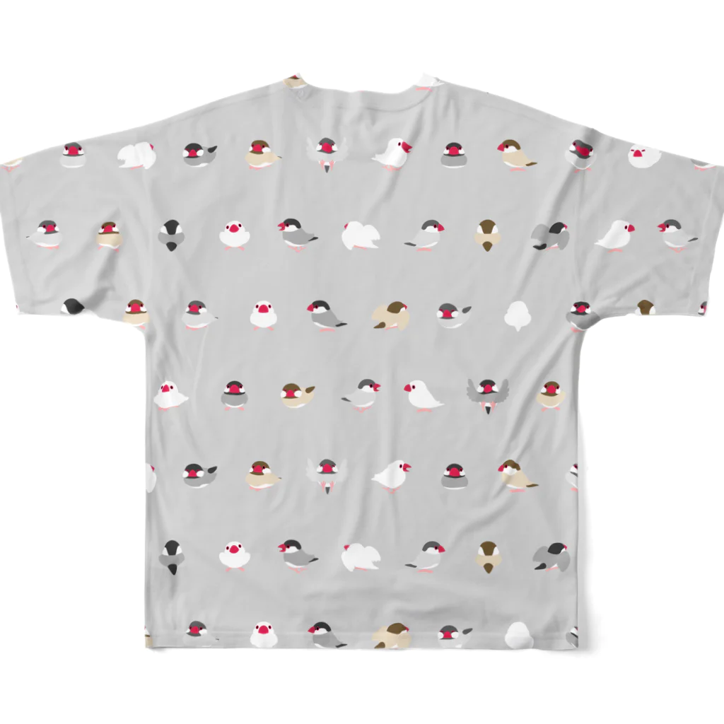 まめるりはことりのちみまめ文鳥ちゃん【まめるりはことり】 All-Over Print T-Shirt :back