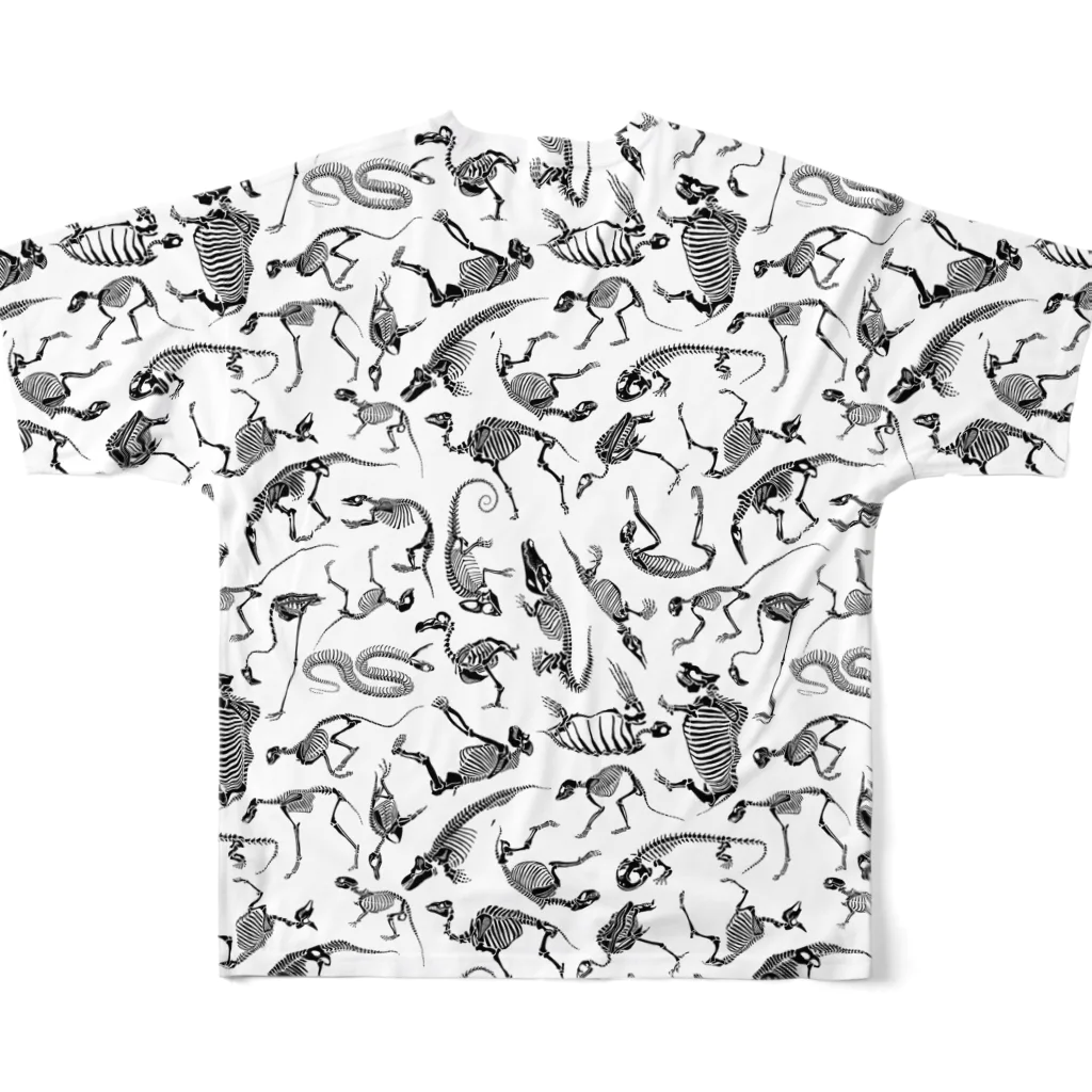 どうぶつのホネ、ときどきキョウリュウ。のどうぶつのホネ [pattern-C] All-Over Print T-Shirt :back