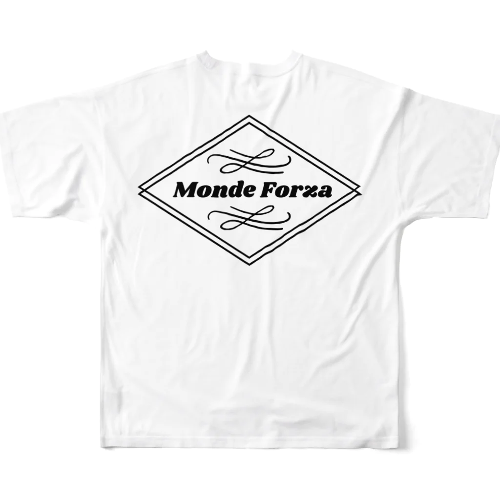 MONDE FORZAのMF Front ＆ Back LOGO フルグラフィックTシャツの背面