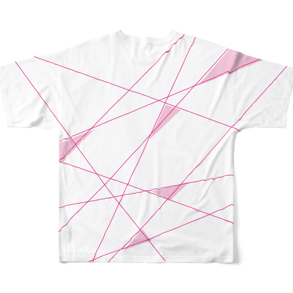 TSUBAME WORKSのlaser light/pink All-Over Print T-Shirt :back